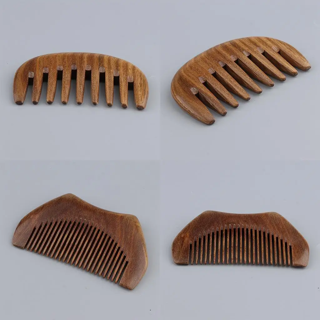 2pcs Handmade Polishing  Comb Scalp Massage Brush Detangle Comb