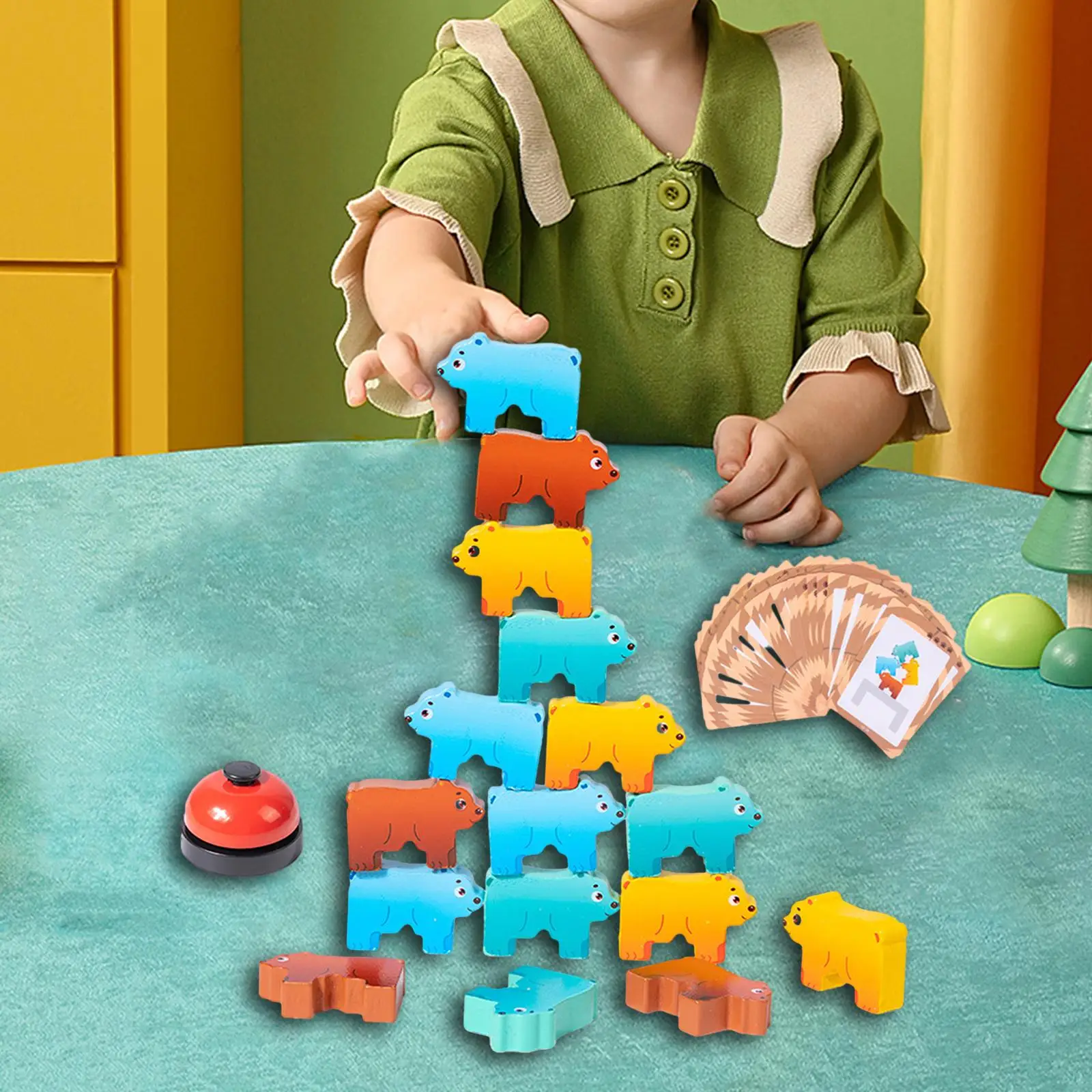 Montessori Preschool Educational Toys Learning Parent Children Interactive Wooden Stacking Toy for Girls Children Kids Boys Gift