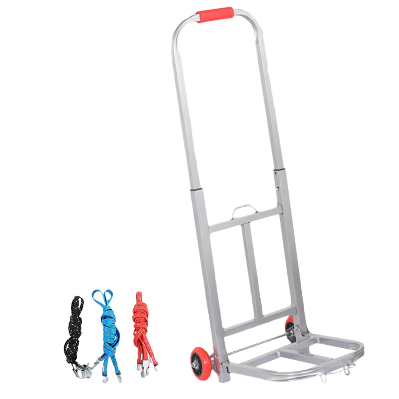 Collapsible Hand Truck Luggage Trolley Cart with 2 Wheels Sturdy Adjustable Handle Shopping Cart Show Exhibitors