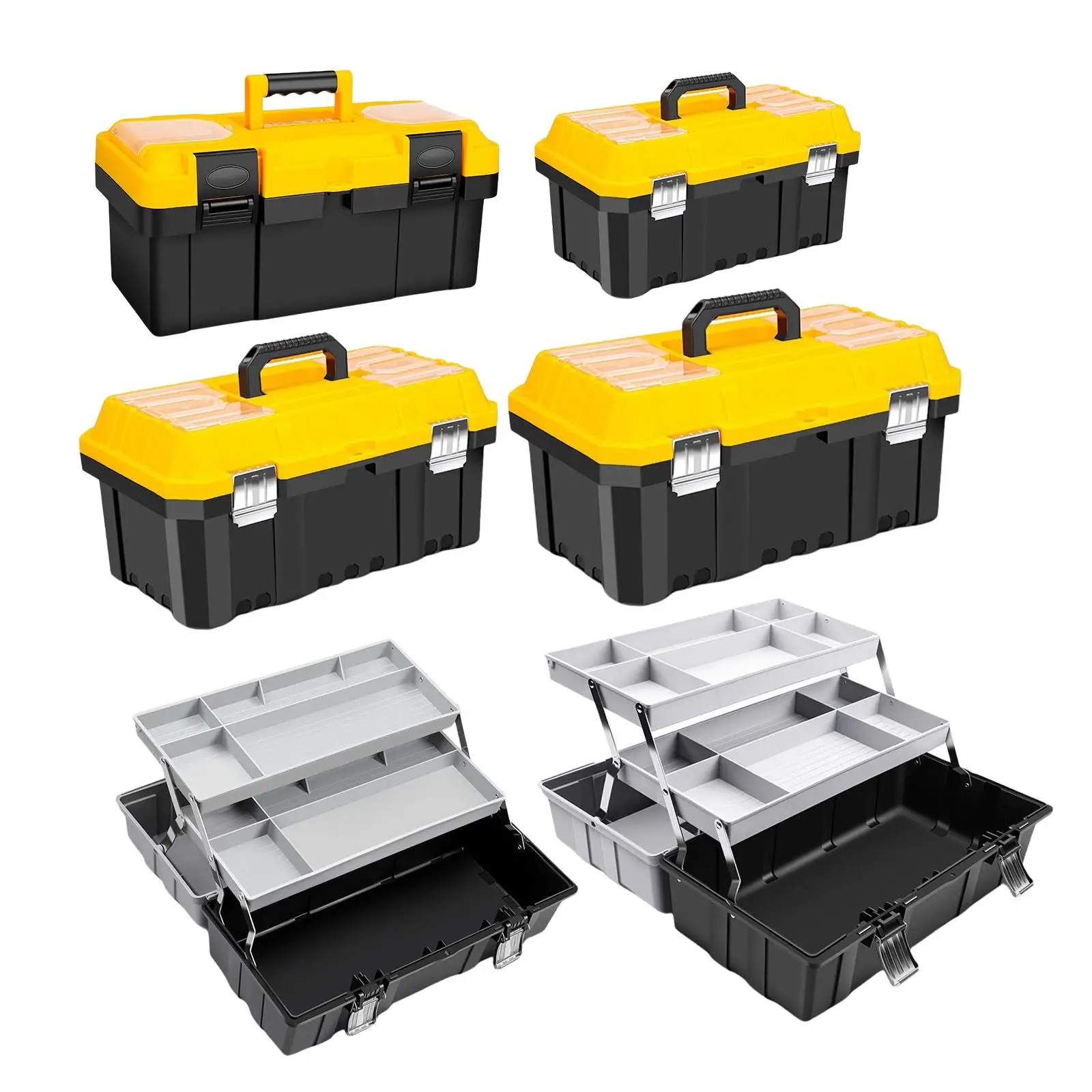 1 Piece Tool Box with Handle Plastic Portable Multifunction Organizer Hardware Repair Craftsmen Storage Case for Garage Home Car