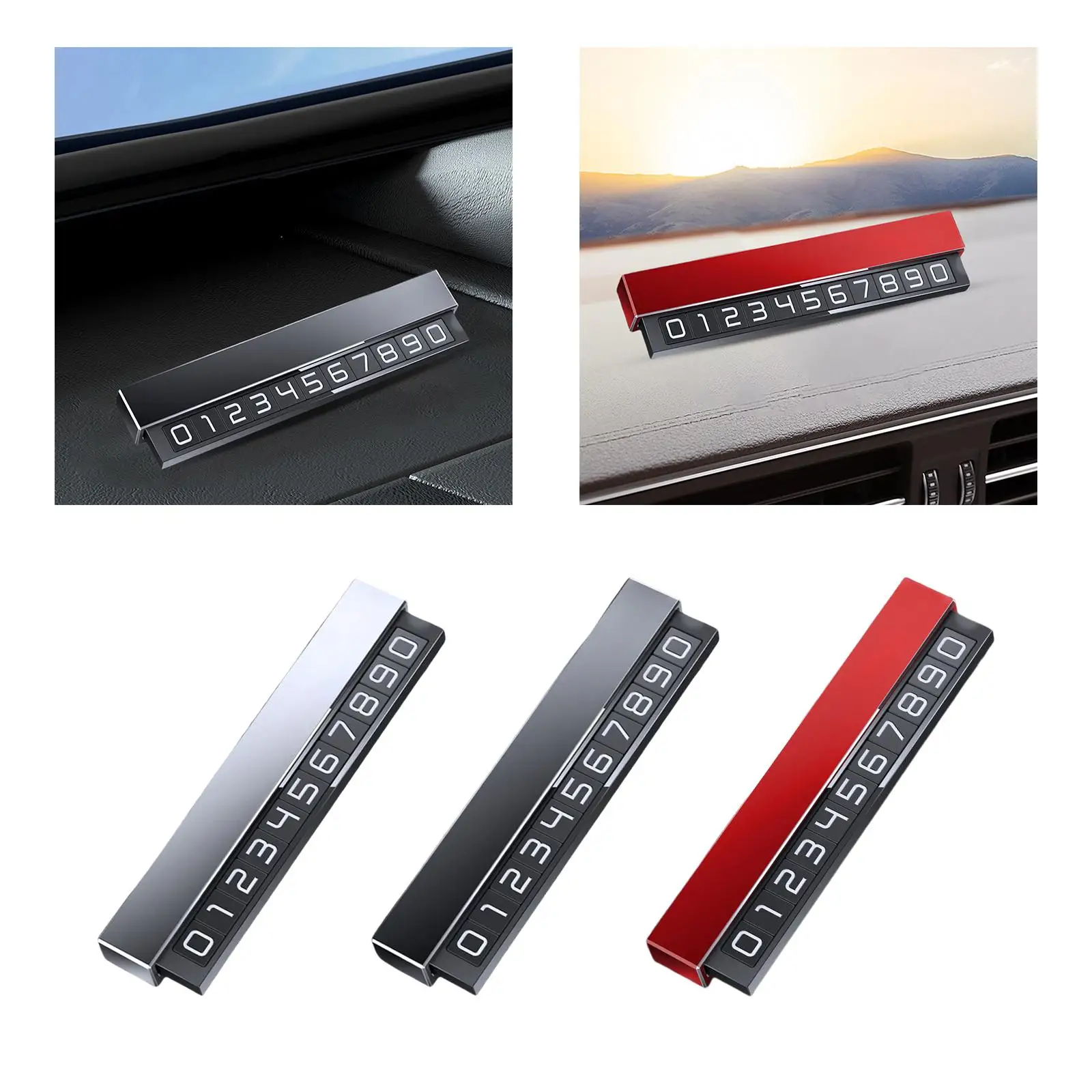 Parking Number Plate Car Styling Parts Hidden Moving Creative Luminous phone Number Card Plate for Cars Dashboard