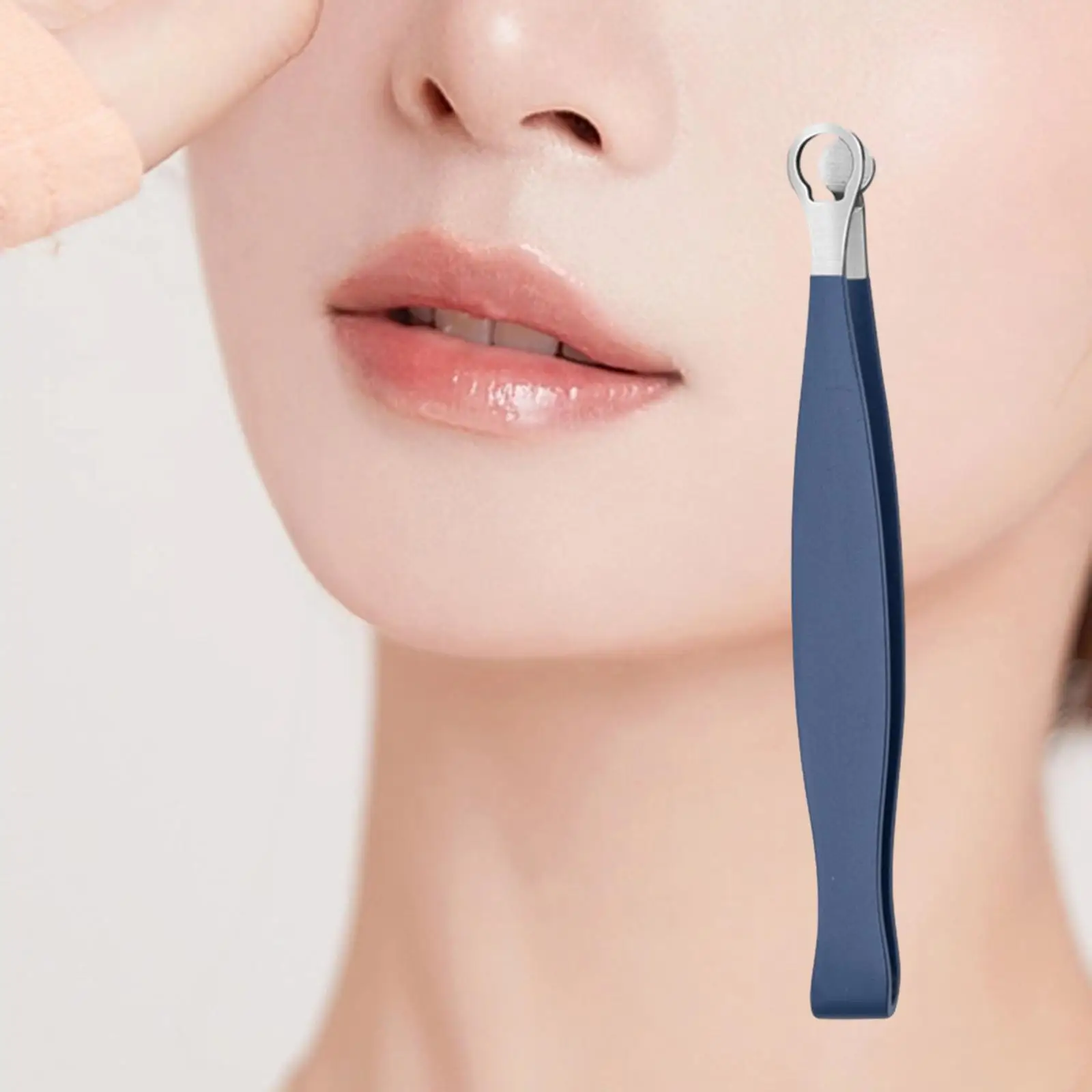 Universal Nose Hair Trimming Tweezers Round Tip Tweezer Stainless Steel for Grooming Men and Women Nasal Eyebrow Hair Facial