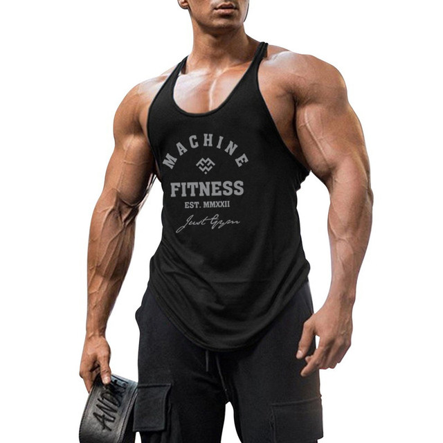 Débardeur Fitness Homme - 65% Coton 35% Polyester - Respirant Sans Manches - Pour Sport Et Gym