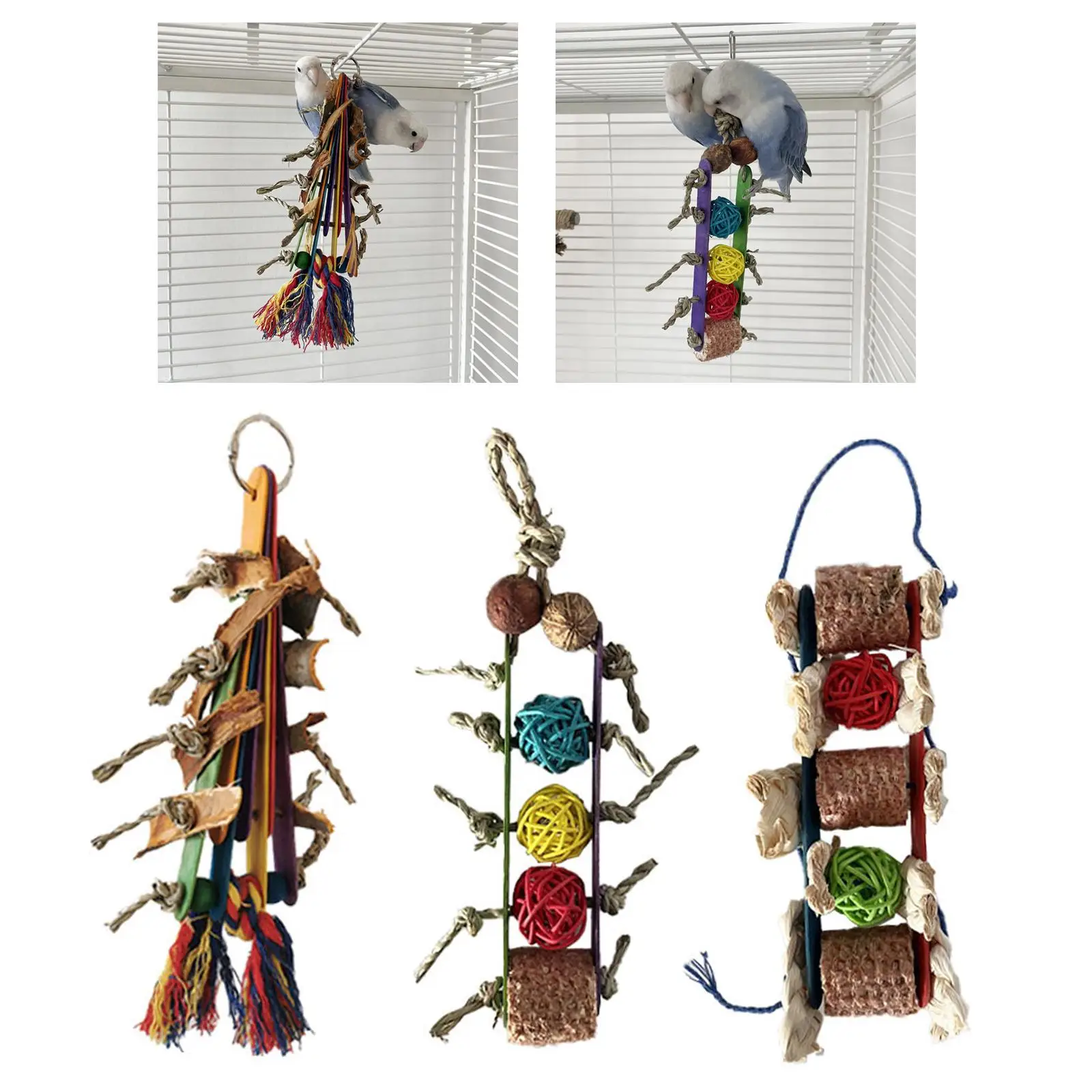 Parrot Cage Hanging Toys Birds Chewing Bite Small Pet Parakeets Nest Swing