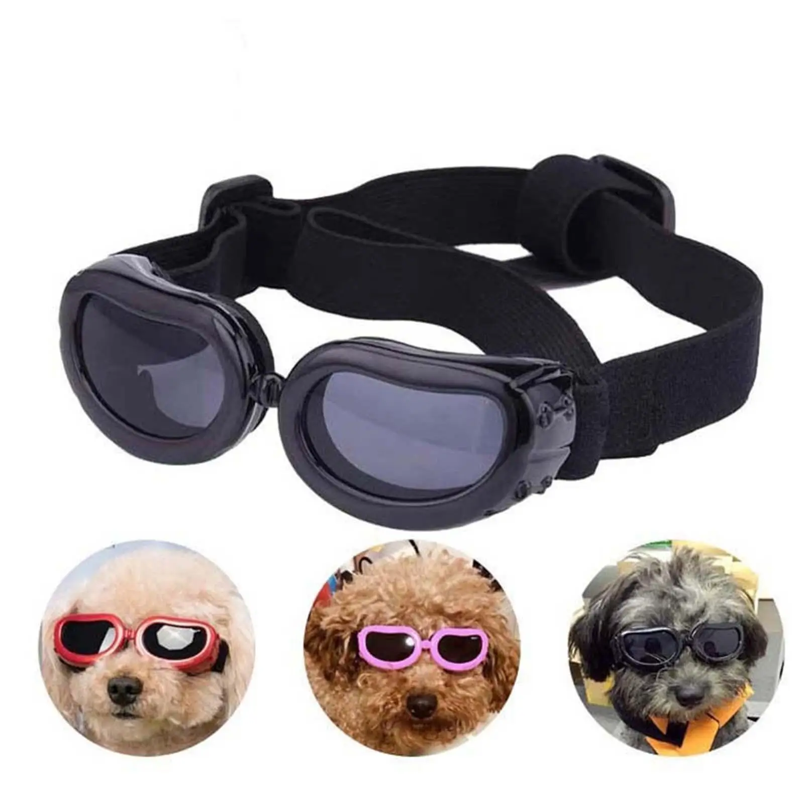 Dog Sunglass Goggles with Adjustable Strap Eyes Protective Pet Sun Glasses for Puppy and Cat