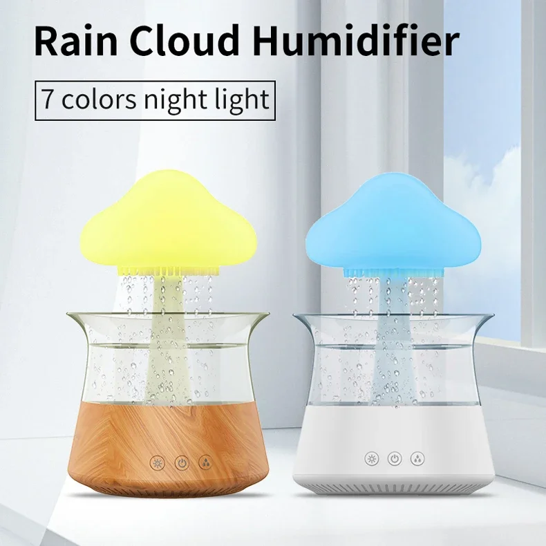 Title 5, Rain Cloud Night Light humidifier with raining ...