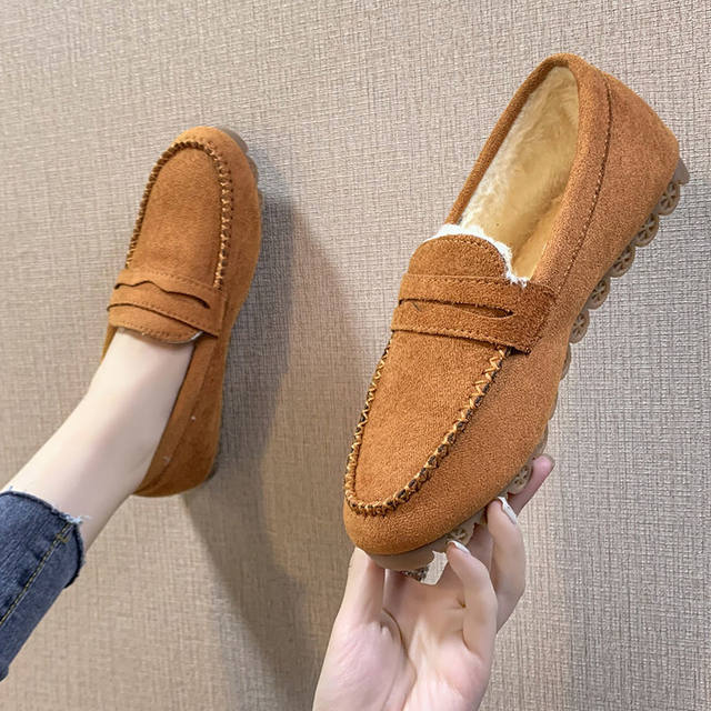 Soft Bottom Cotton Shoes Tods Shoes Autumn Winter Flat Shoes Women