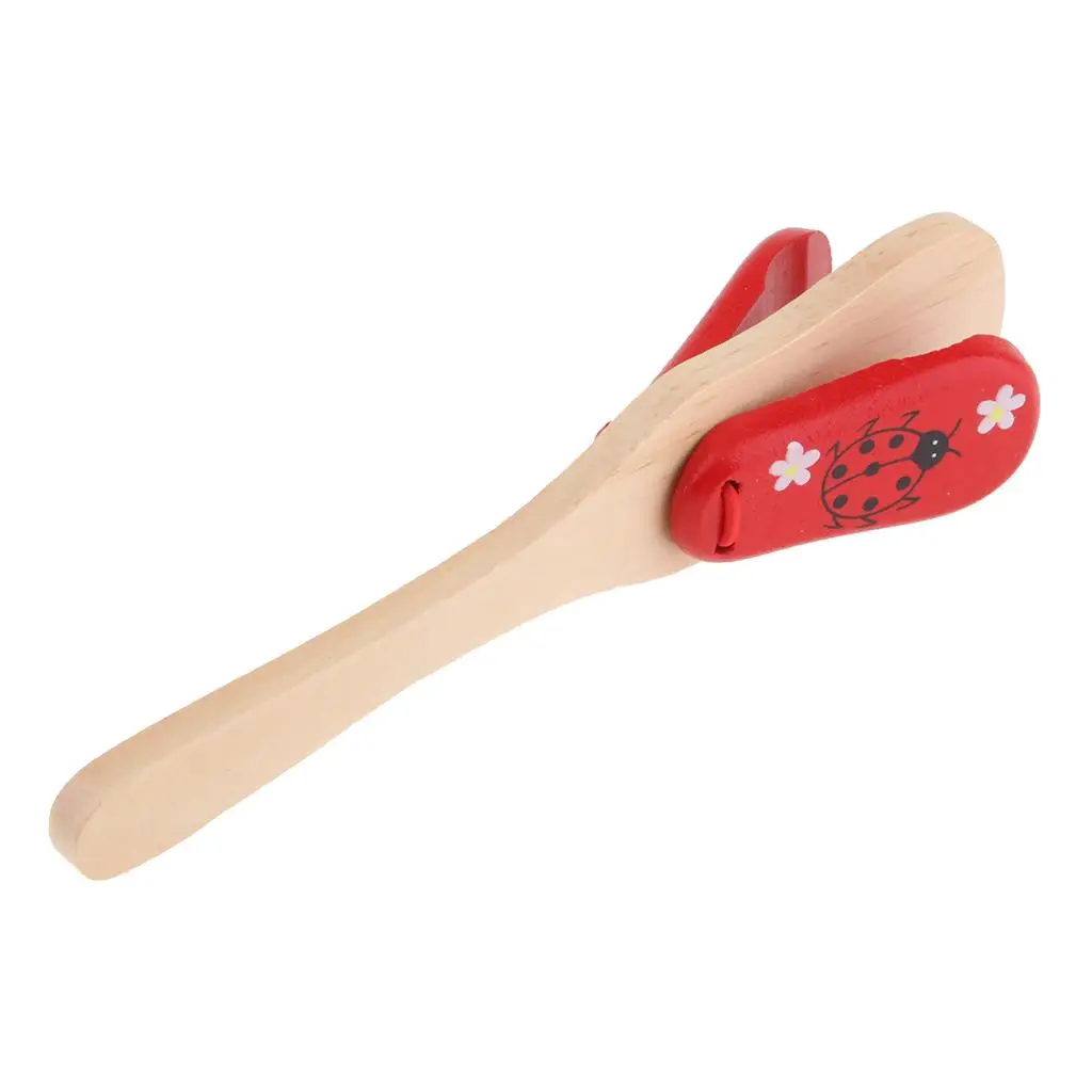 Wooden Handle Castanets Musical Percussion Instrument Teaching Aids