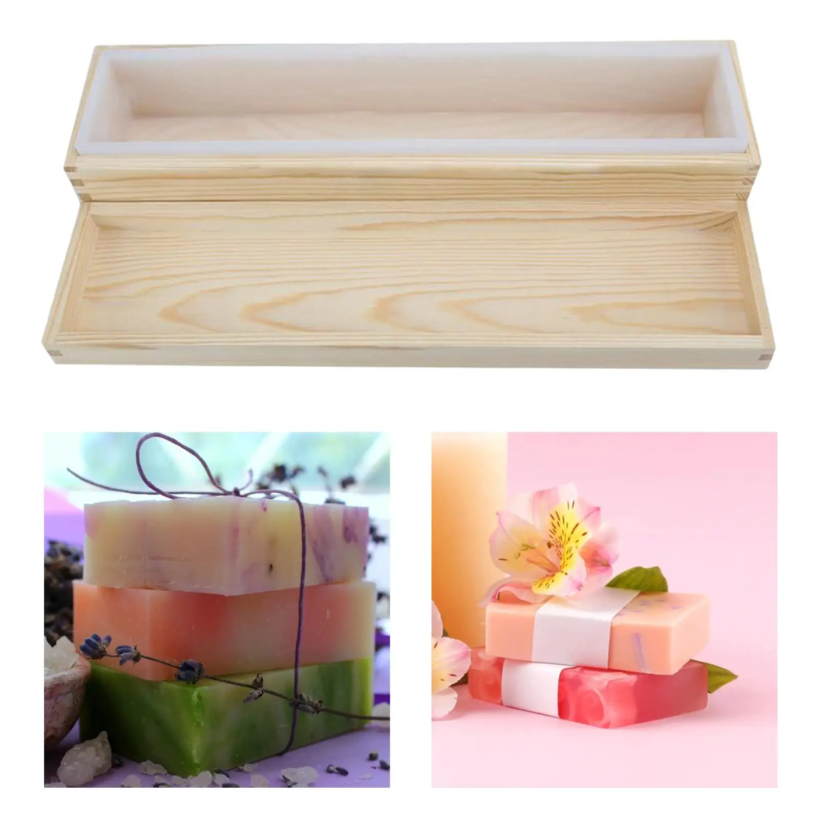 Soap Making Mould Silicone Resin Crafts Chocolate Loaf Mold DIY Homemade Soap Supplies Baking Pan Molds w/ Lid