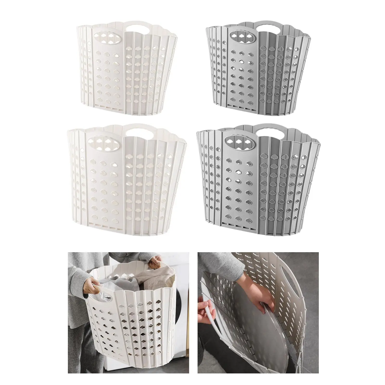 Collapsible Laundry Hamper, Fully Ventilated Flexible Dirty Clothes Bag for Dorm