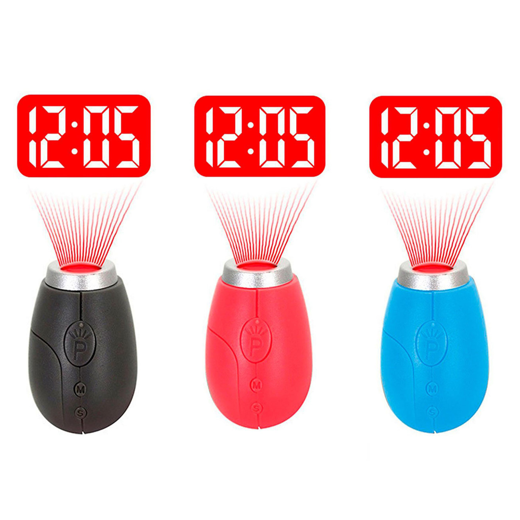 Portable Mini Tiny Projection Clock LED Wall Ceiling Red Light Projection Time Clock Kid's Child's Bedroom Clock