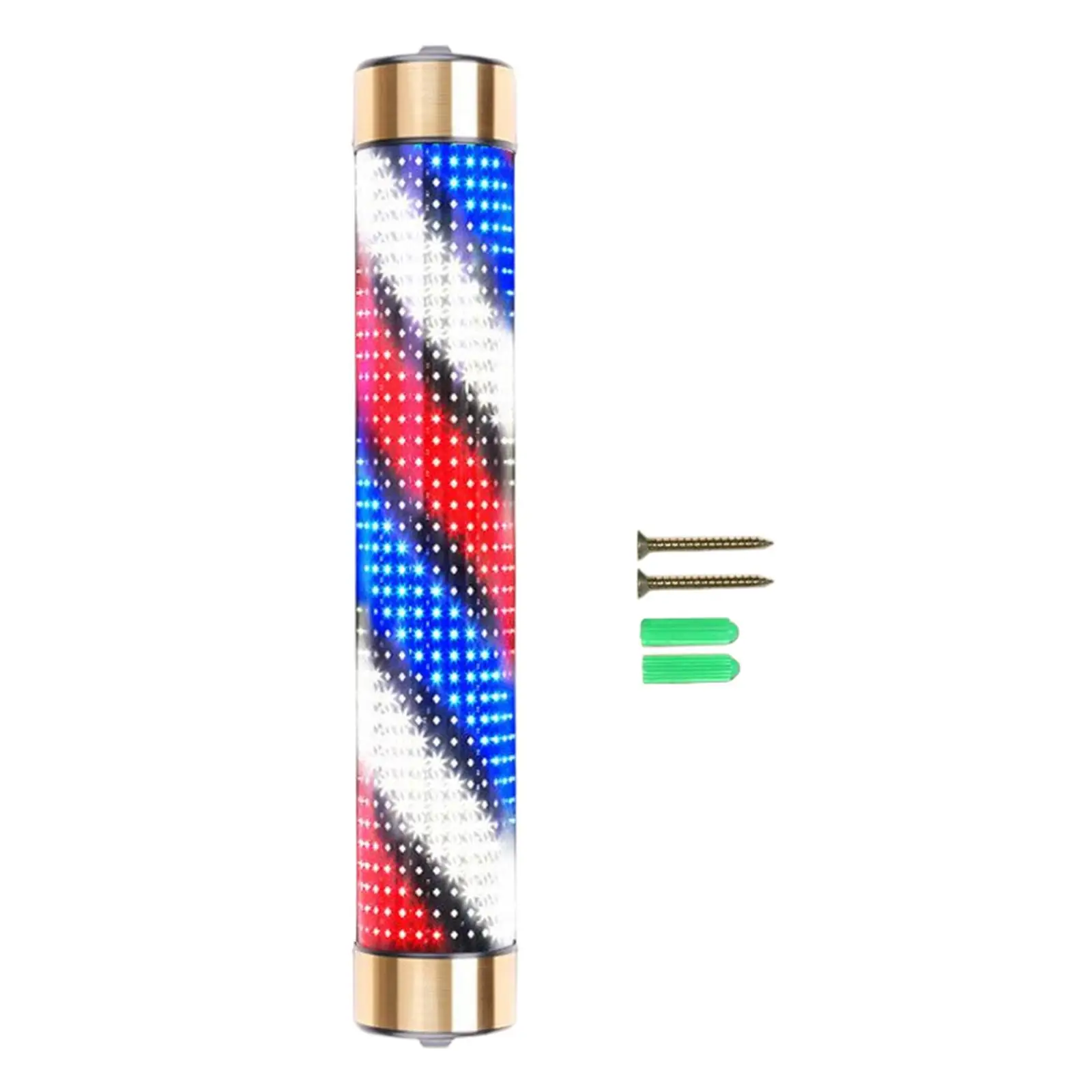 Waterproof Barber Shop Pole Rotating Light Hair Salon Indoor Neon Signs Wall Mounted Lighting Hairdressing Stripes Lights