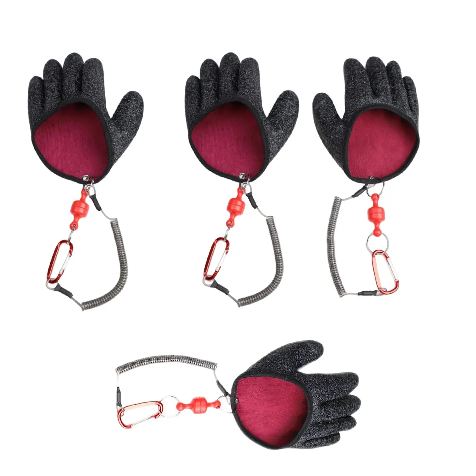 Fishing Gloves Anti Slip Puncture Proof with Buckle and Anti Lose Rope Fish Glove Professional for Women Men Fisherman Catching
