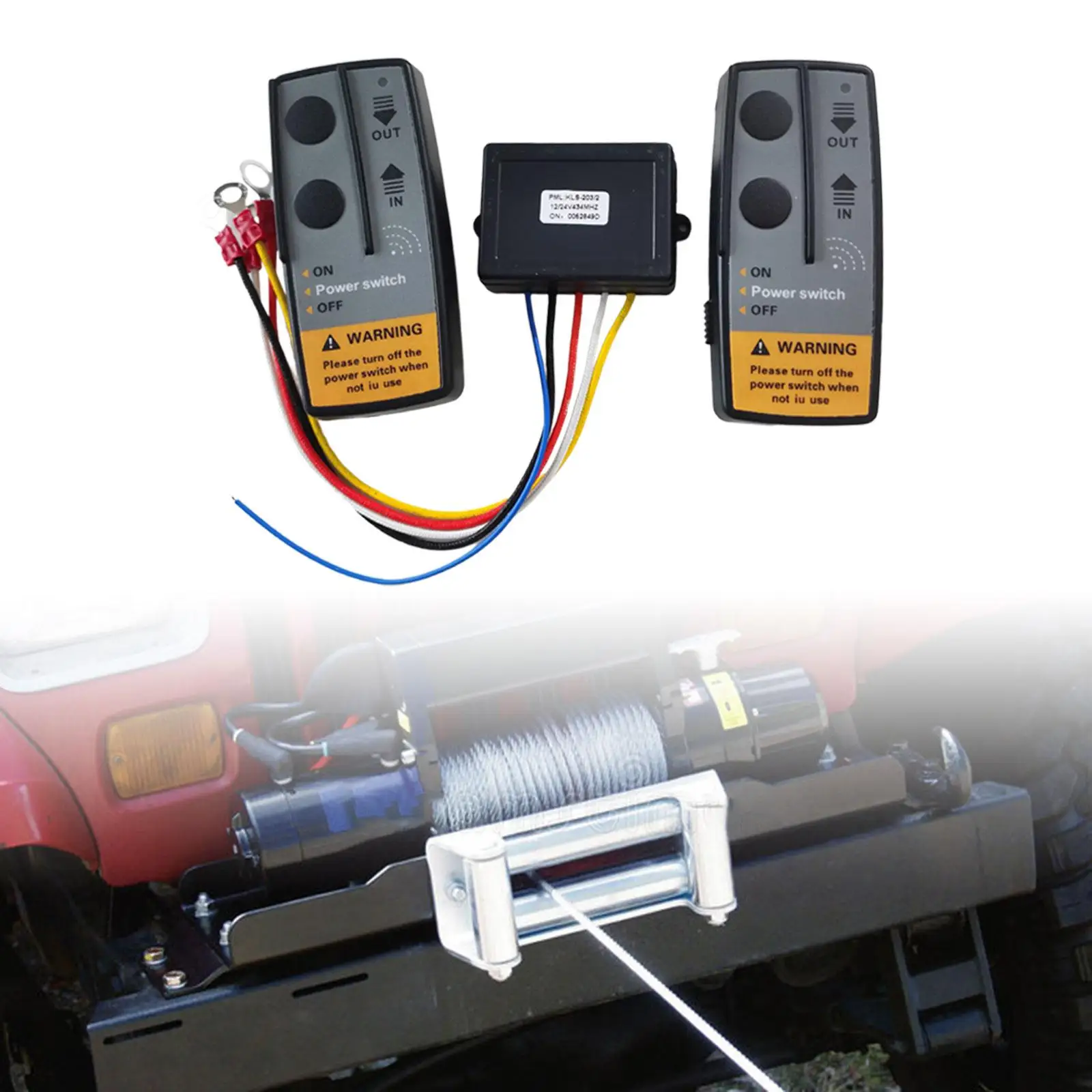 Wireless Winch Remote Control Kit Easy to Install 72W with Indicator Light Recovery Wireless Winch Remote Control for