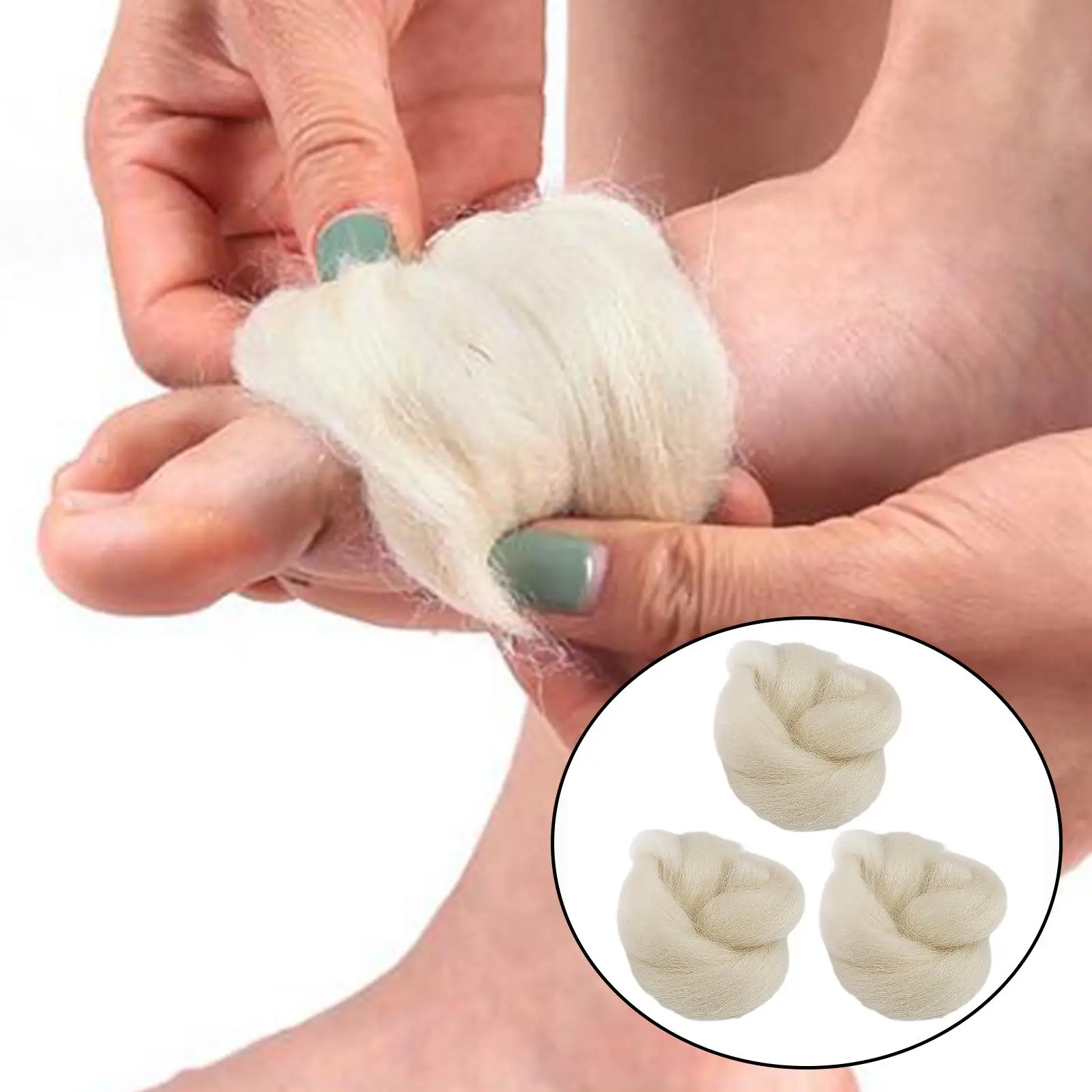 3Pcs Wool Cushioning Toe Separator Keep Your Feet Dry Accessories Reduce Blisters
