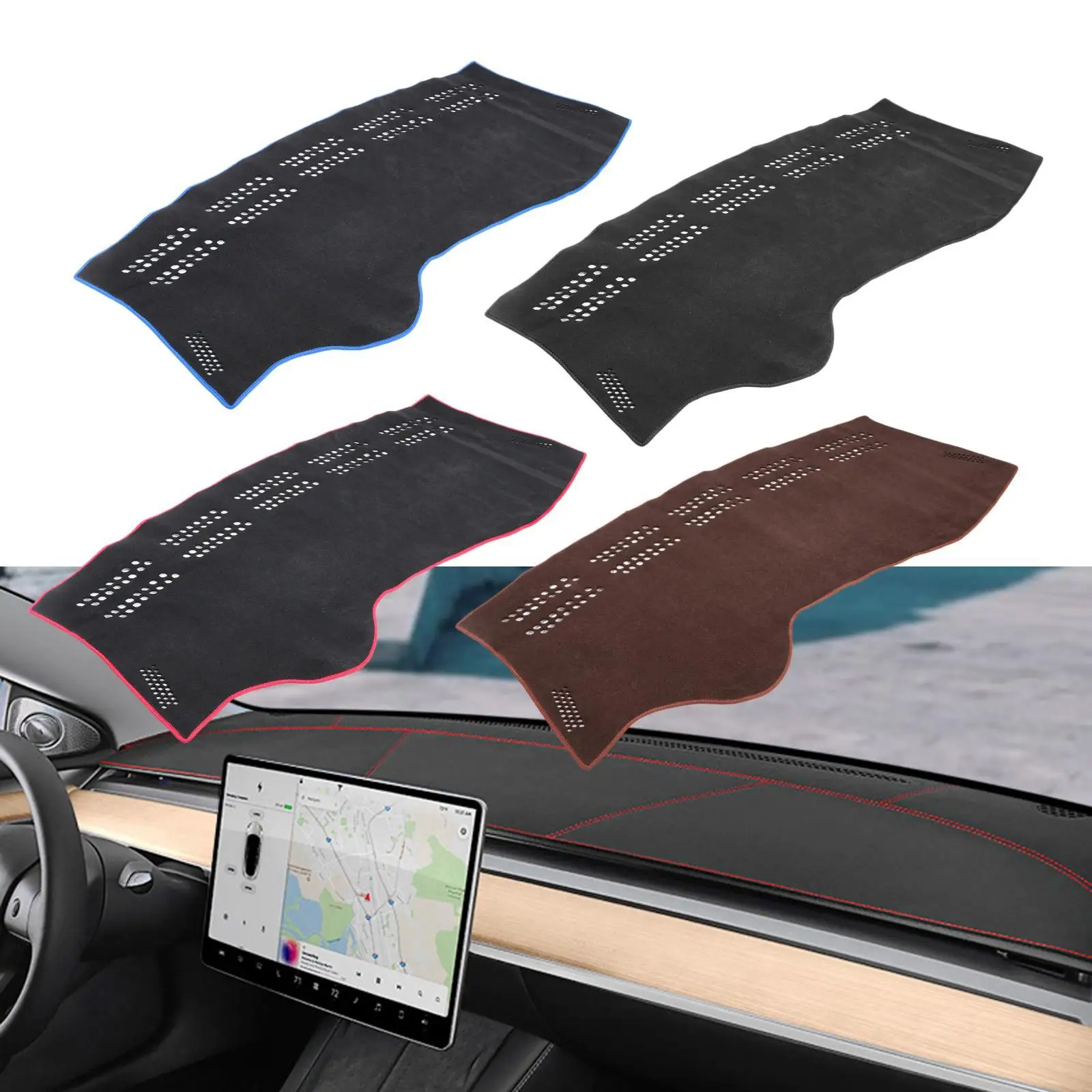 Car Dashboard Anti Slide Mats Non-Slip Multifunctional Soft Polyester Mount Holder  for  Electronic Devices Navigation