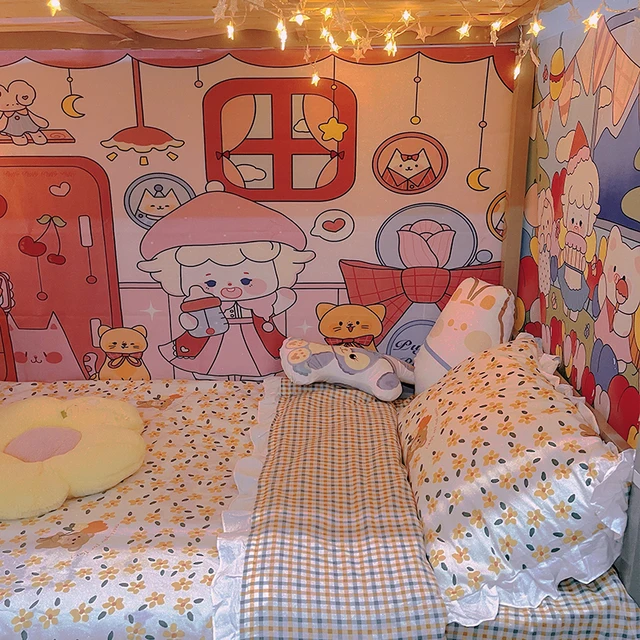 Nette Zimmer Decor Kawaii Wandteppich Hangen Teen Kinder Madchen  Schlafzimmer Dekoration Cartoon Zimmer Vintage Macrame Tapiz - AliExpress