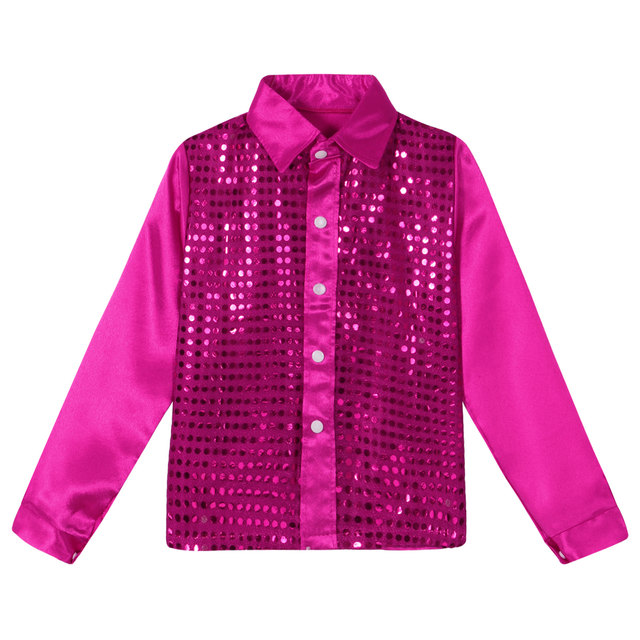 Alvivi Boys 7-14 Gold Sequined Vest, Glittery Hip-hop Jazz Dance