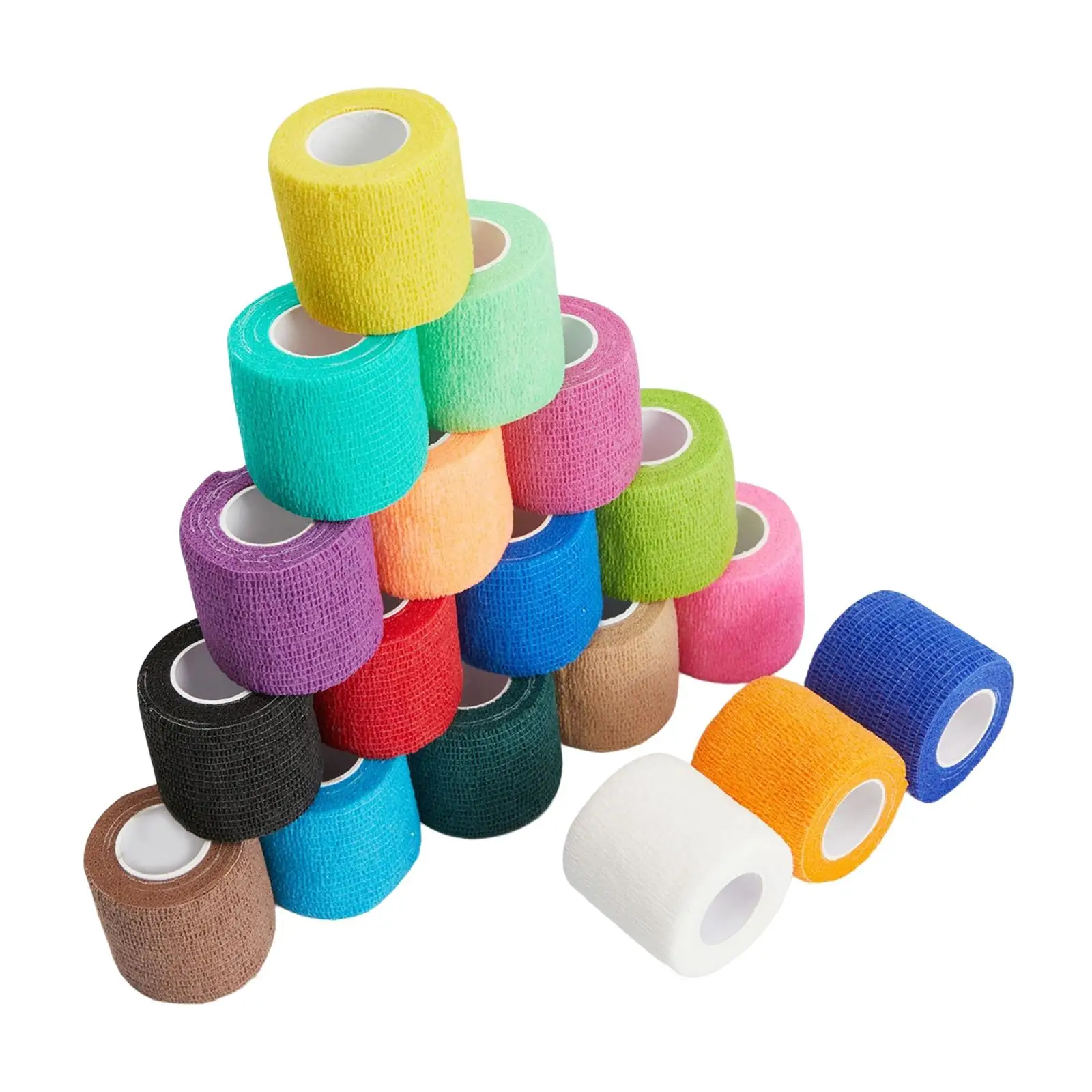 18Pcs 4.37 Yards Self Bandage Vet Tape Cohesive Wrap Elastic Finger