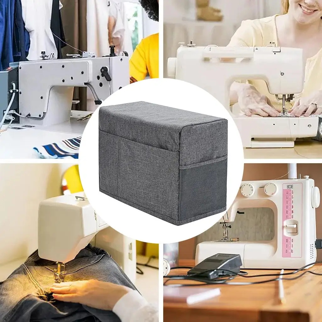 Dustproof Dust Cover for Sewing Machine with Pockets Solid Cover/Organizer