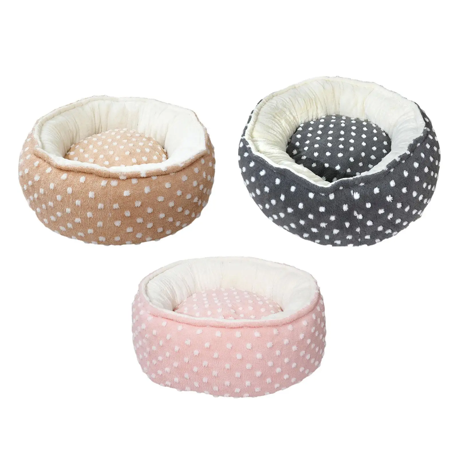 Dog Cat Bed Comfortable Self Warming Calming Autumn Winter Soft Plush Round Pet Bed Kennel Cat Nest for Dog Puppy Kitten Cats
