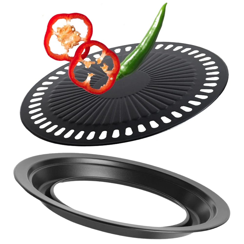 Title 5, Round Iron BBQ Grill Pan Korean Meat Roast BBQ ...