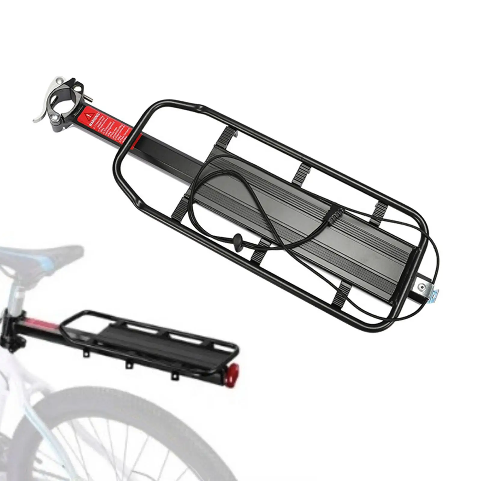 Bike Cargo Rack Bicycle Rack Black Bicycle Pannier Bag Holder Adjustable Durable Quick Release Luggage Carrier Rack Rear Rack