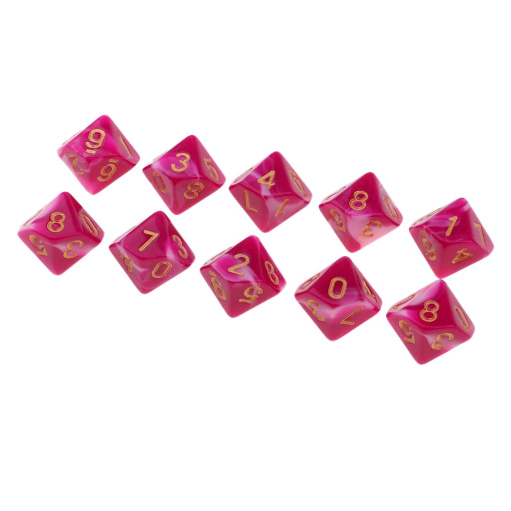 10pcs Ancient Multi sided dice set of 10 D10 RPG