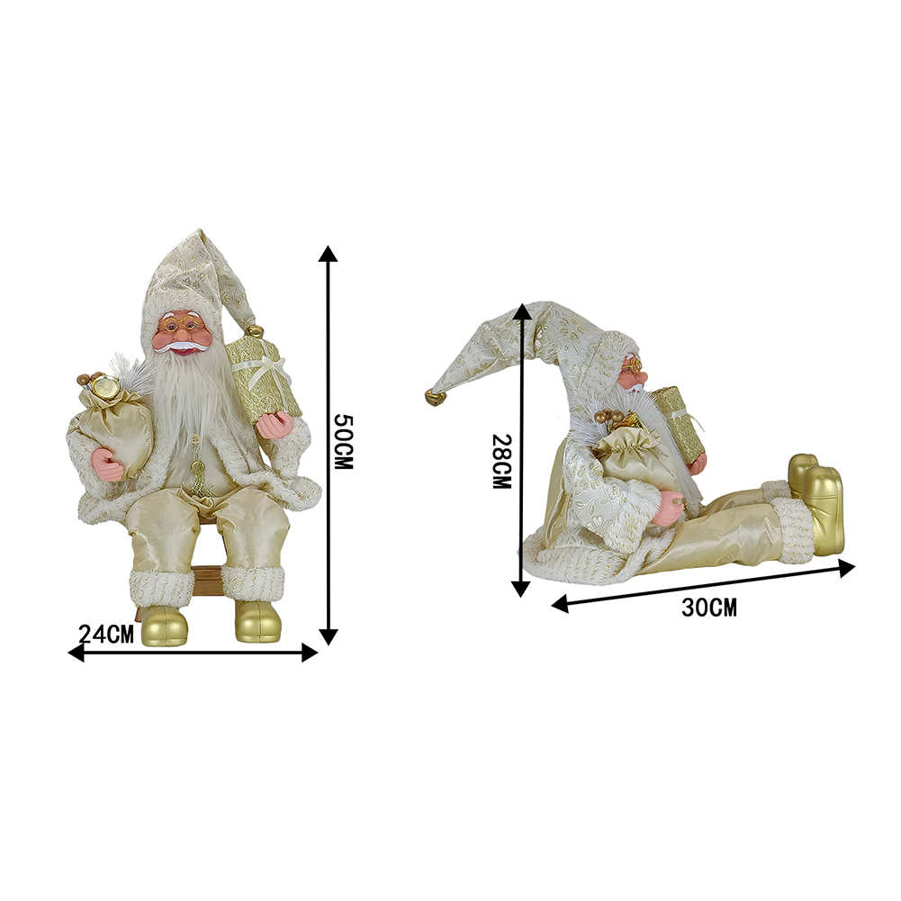 50cm sitzende Weihnachts mann dekoration modische lebendige Weihnachts handwerke für Büro – Detail 4