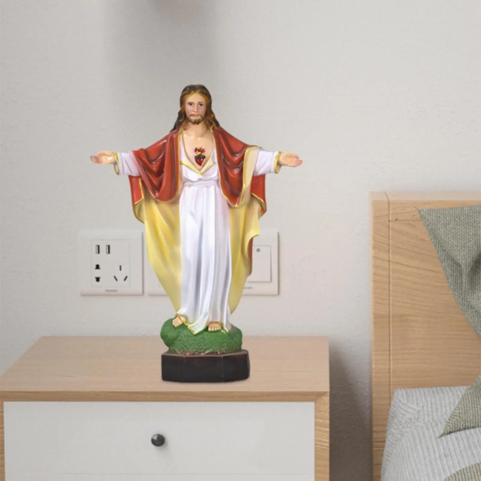 Holy Jesus Figures Decorative Catholic Statue for Home Office Church Cabinet