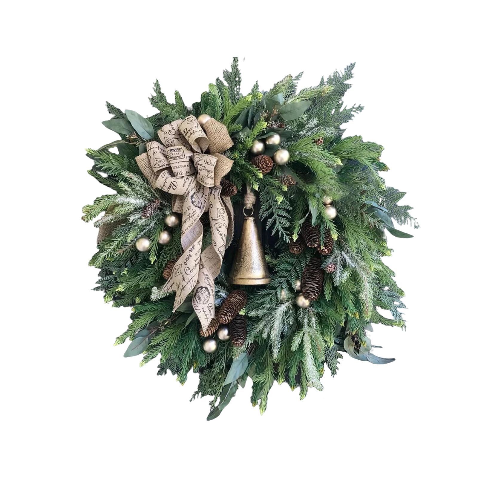 Artificial Flower Wreath Christmas Wall Hanging Winter Wreath Farmhouse Garland Autumn for Door Window Party Wedding Decoration