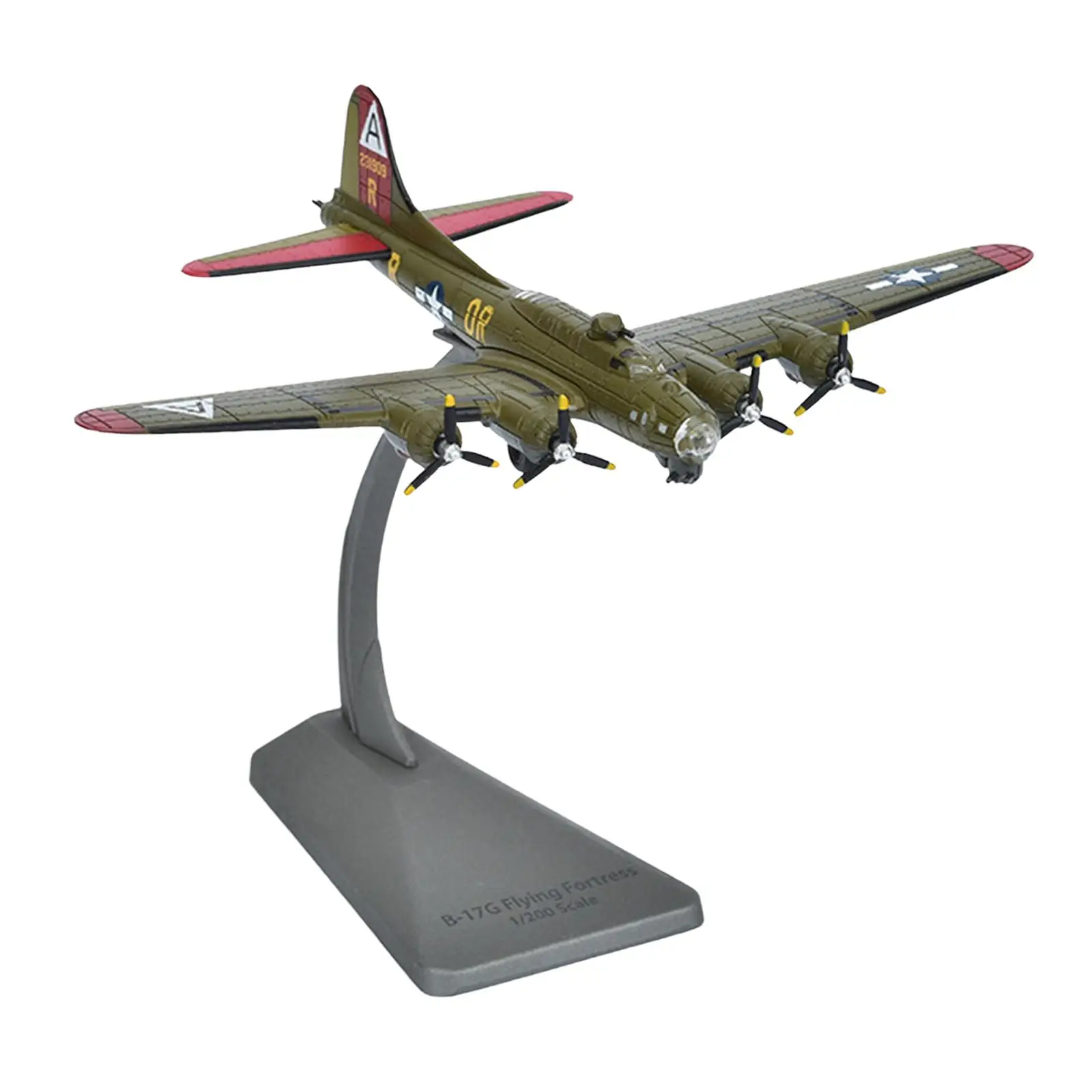 Simulation 1:200 B 17 Aircraft Model Souvenir Kids Adults Toy Birthday Gift with Display Base for TV Cabinet Bookshelf Cafe Bar