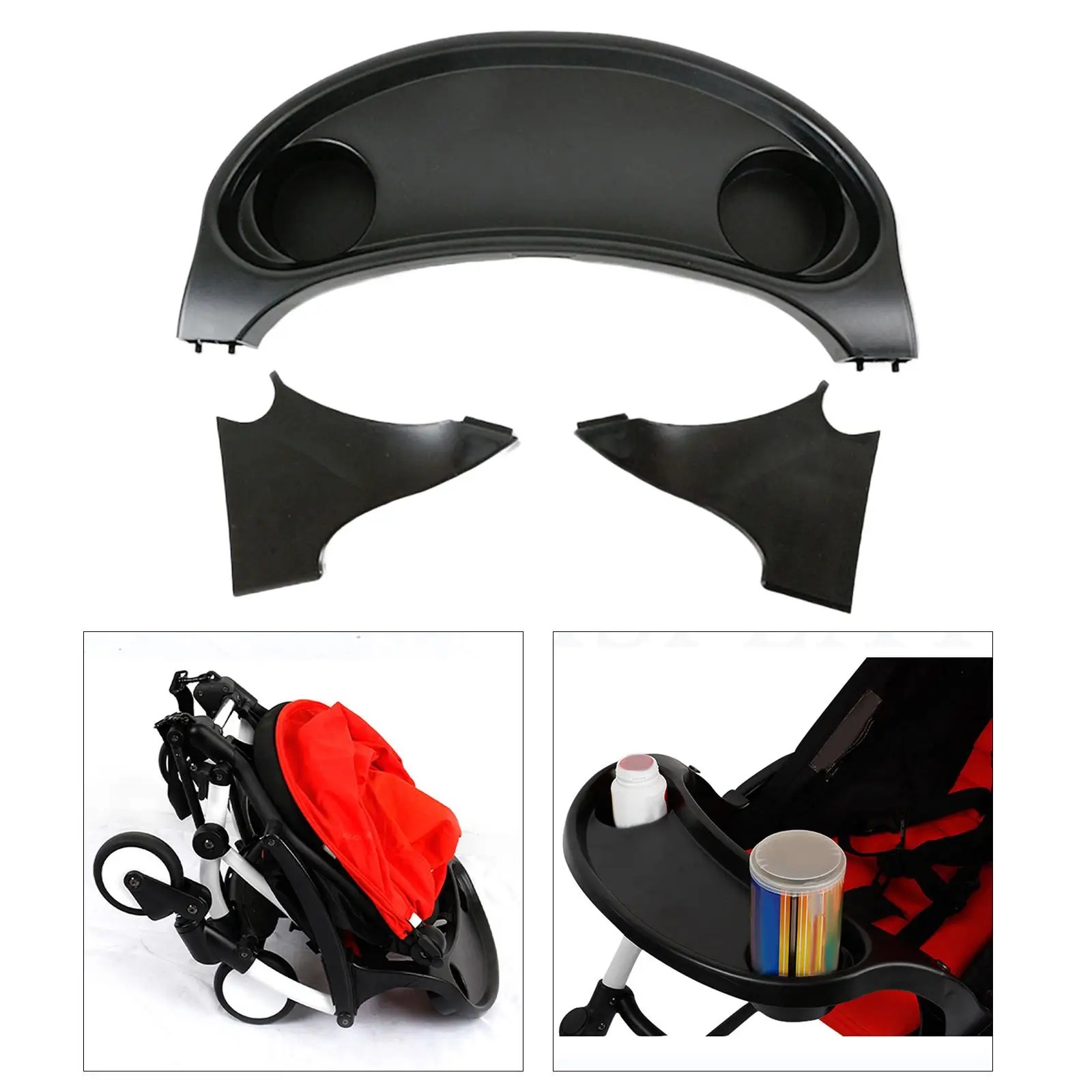 Baby Stroller Made of ABS Plastic Snack Tray with Cup Feeding Bottle Holder Non Slip Easy to Install Premium for Yoyo+