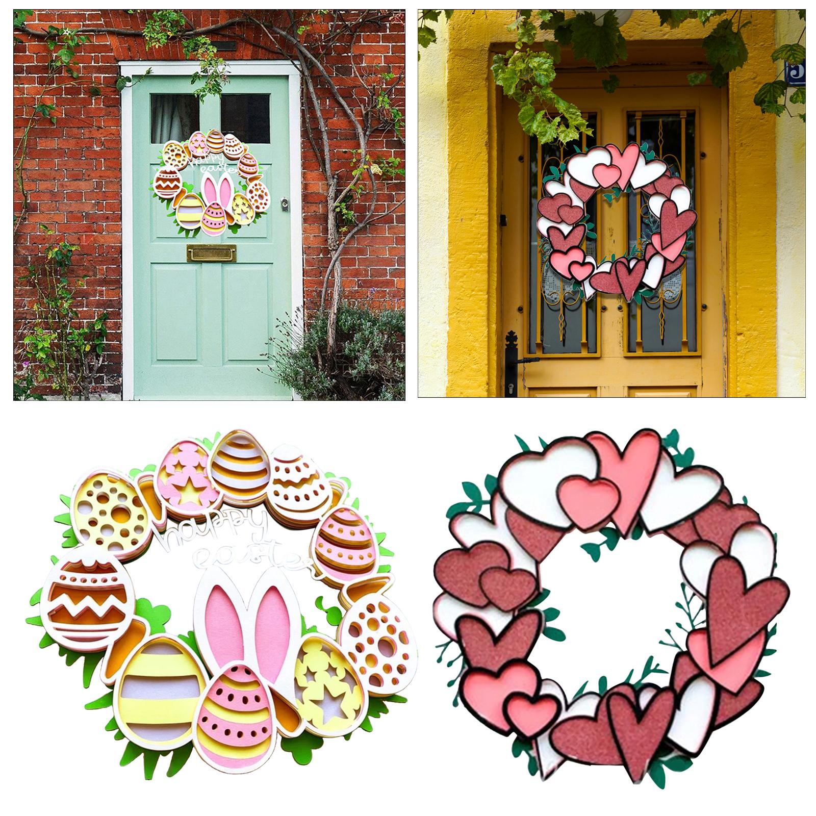 Acrylic Easter Garlands Hanging Party Supplies Photo Props Decoration Happy Rabbit for Festival Front Door Halloween Outdoor