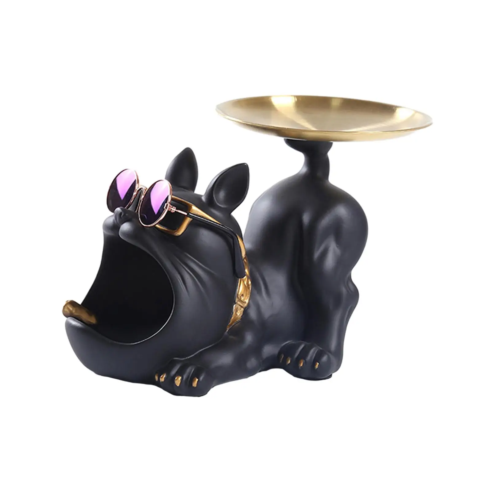 Dog Storage Tray Statue Fashion Collectible Figurine for Home Table Office