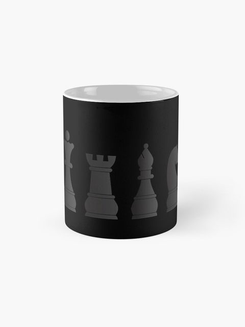 Caneca Jogo De Xadrez Preta - Presente Enxadrista Chess