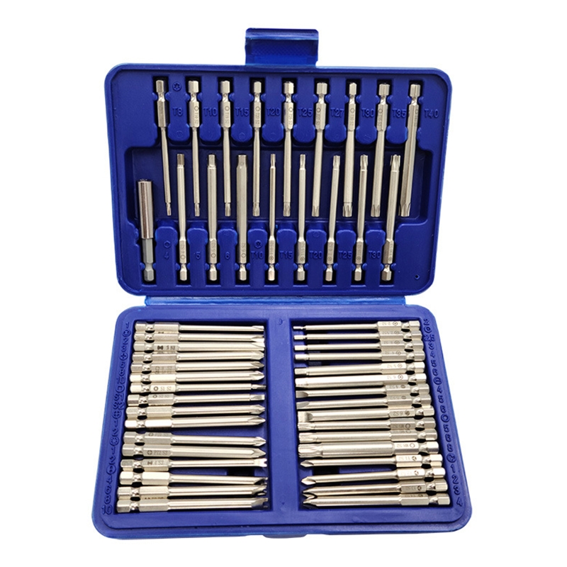 50 Stück für extra lange Schrauben dreher Set Torx Sicherheit lange Schrauben dreher Bits Magnet bohrer Set U-förmig flach zur Reparatur – Detail 1