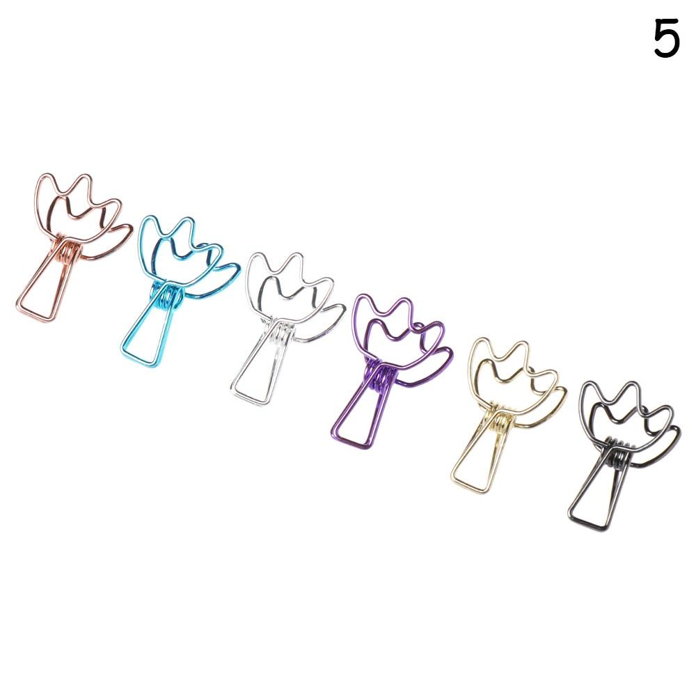 Hollowed Out Metal Binder Clips - 6PC Office Paper Organizer Set