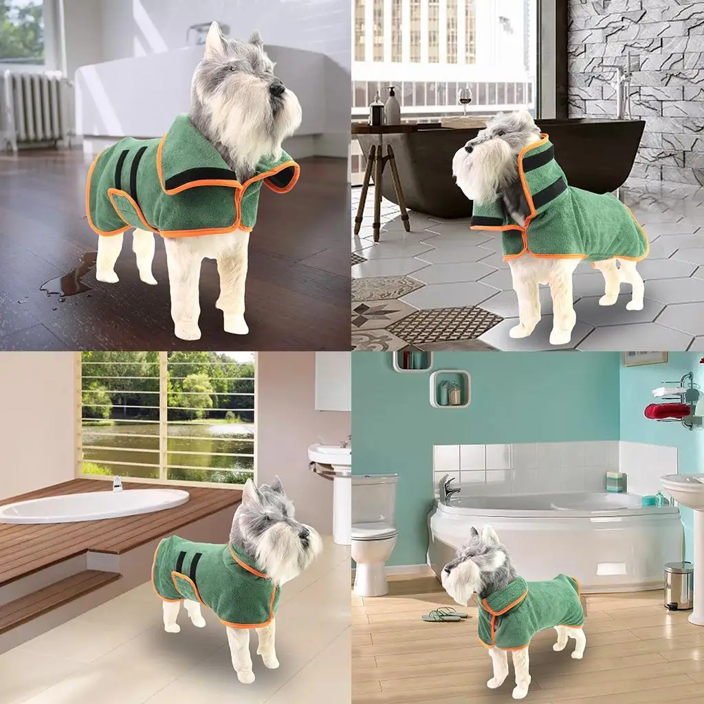 Microfibre Dog Bathrobe Towel Drying Coat Super Absorbent Clothes