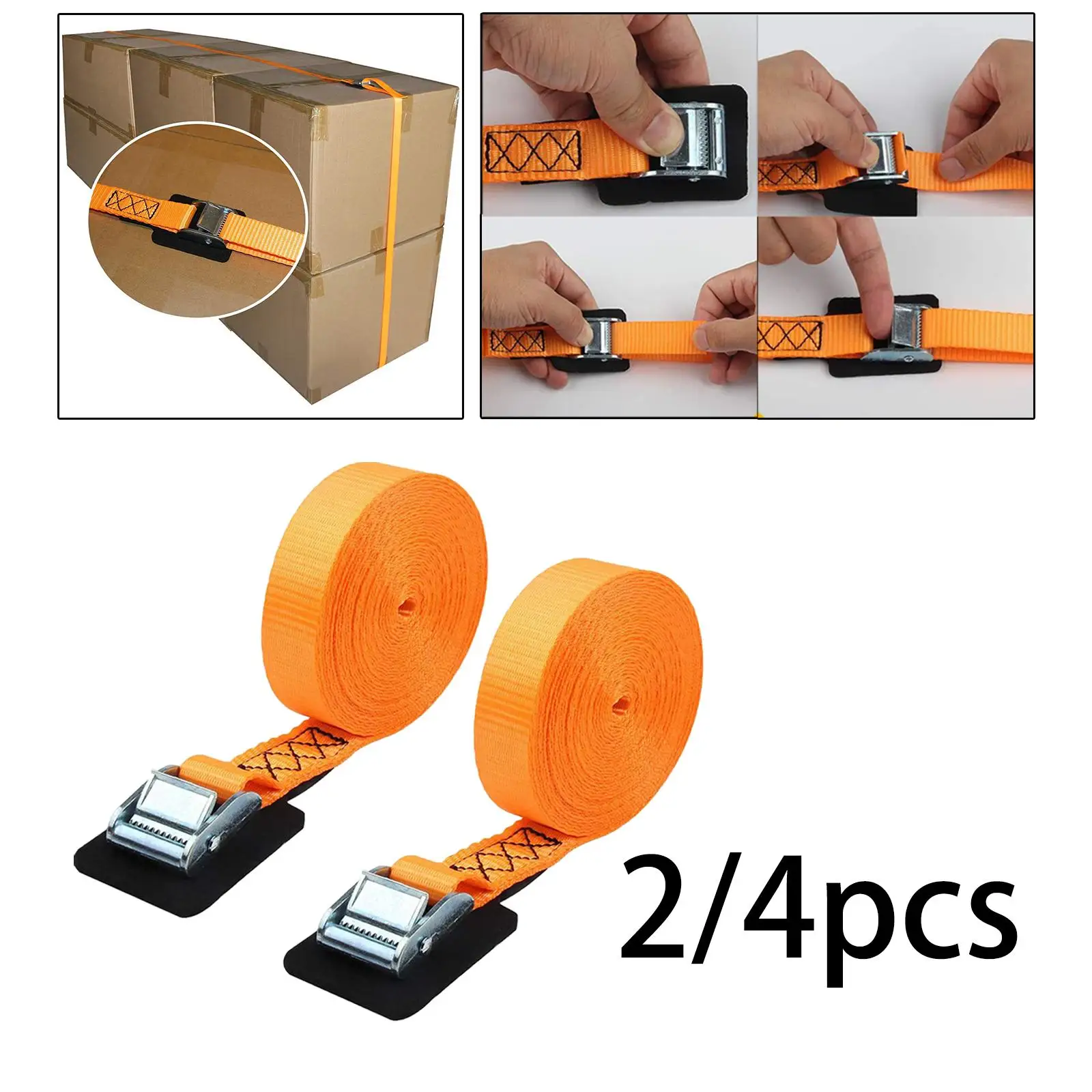 Orange  Straps Lashing Straps 6.1,2.5cm Wide Thickened   to 1000lbs Lightweight   & 