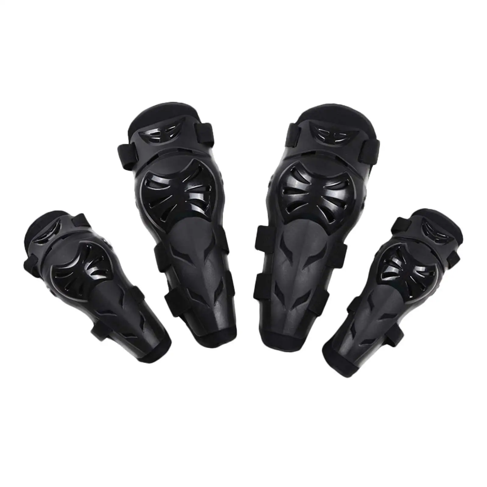 4Pcs Motocross Elbow Knee Shin Guards Shell Protector Flexible Cusion Elbow Knee Pads for Skating Sport Cycling Motocross