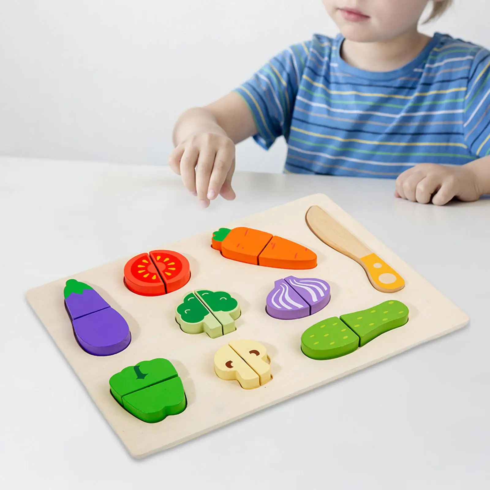 Cutting Vegetables Set Montessori Kitchen Pretend Toy for Girls Boys Gift