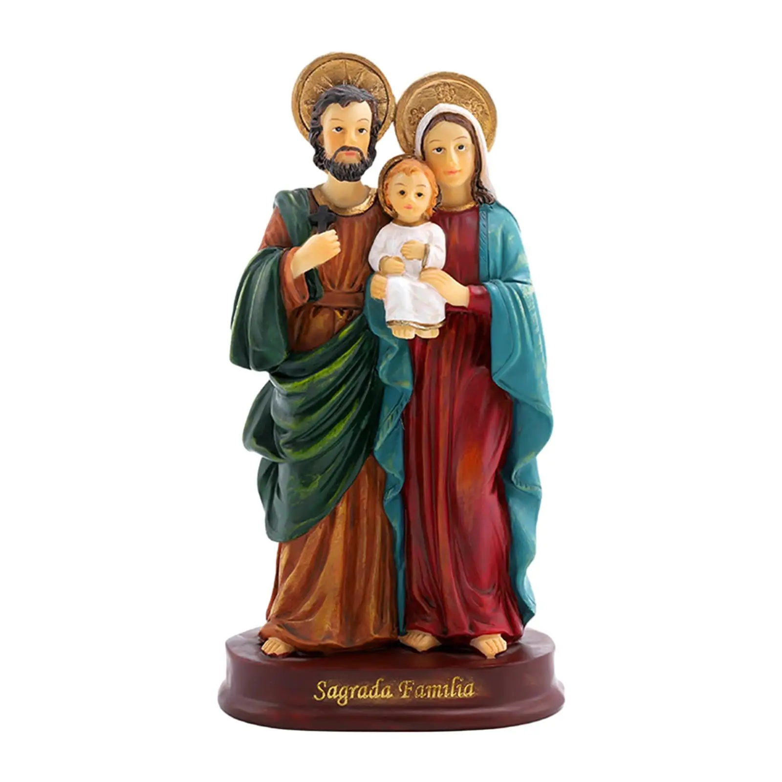 Holy Family Statue Nativity Scene Jesus Figurine Resin Craft Sculpture for