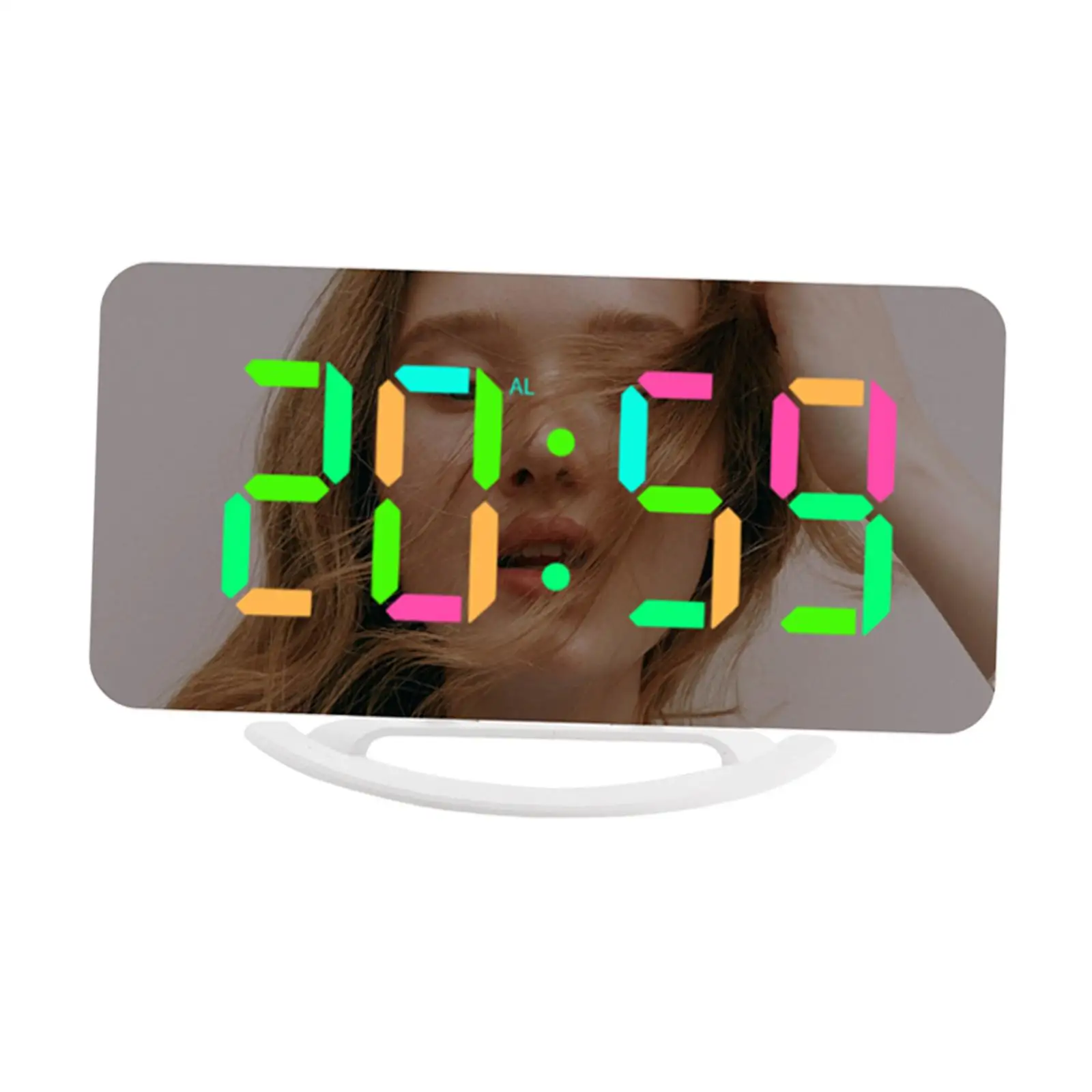 Digital Clock LED Alarm Clock USB Charger Dimmer 7 Colors Modern 12H 24H Large