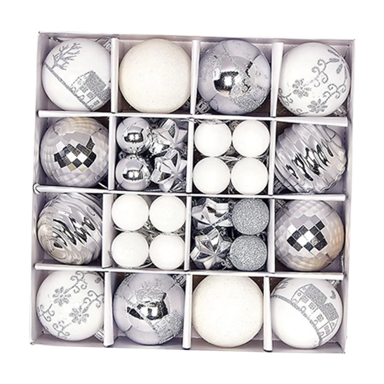 44Pcs Christmas Ball Ornaments Set DIY for Holidays New Year Party Supplies