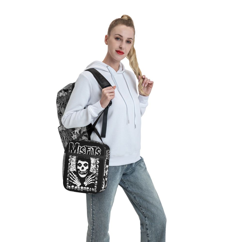 Os Misfits-Insulated Crânio Lunch Bags, Recipiente de