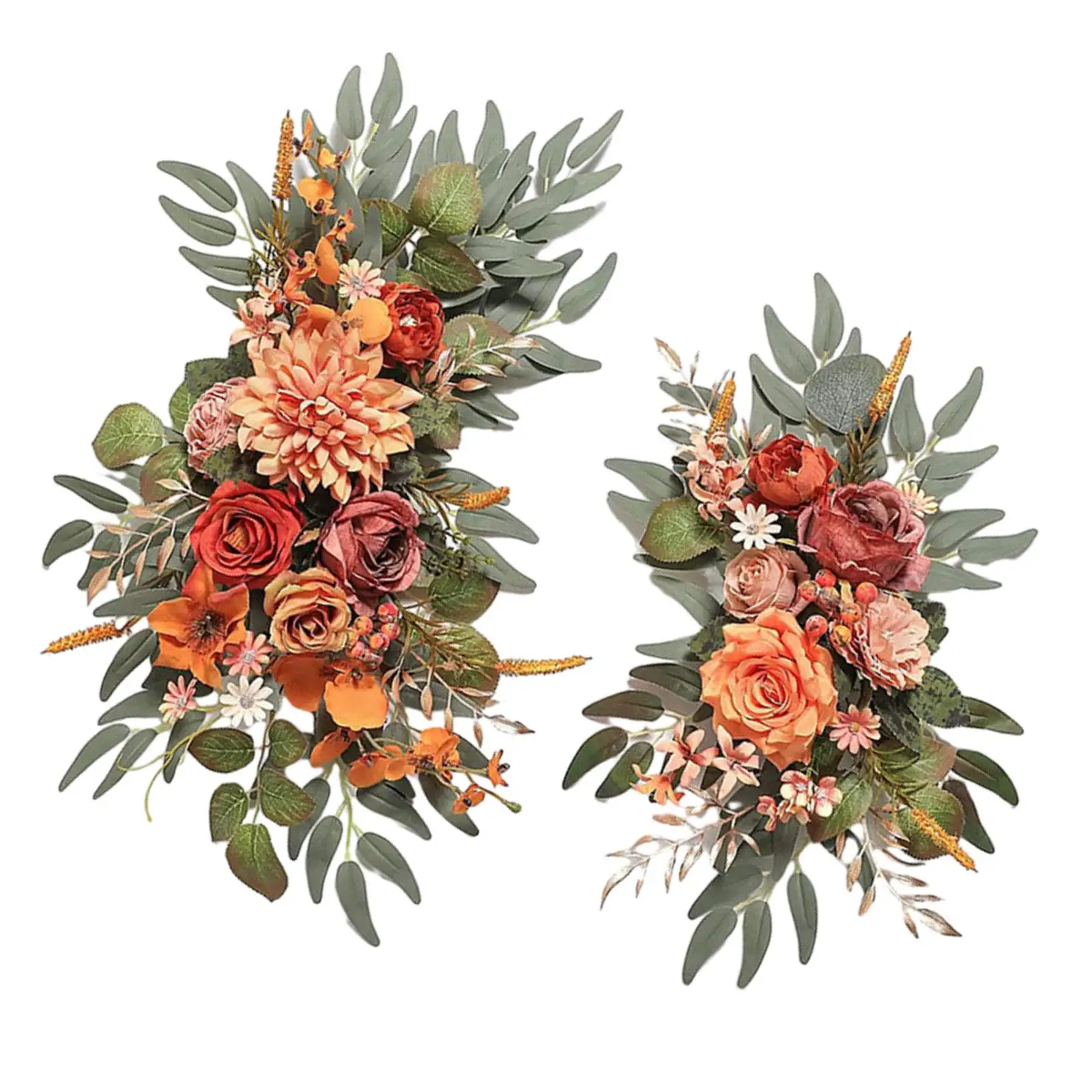 2x Wedding Arch Wreath Decorative Floral Swag Backdrop Artificial Flower Swag for Wedding Front Door Ornament Decoration Wall