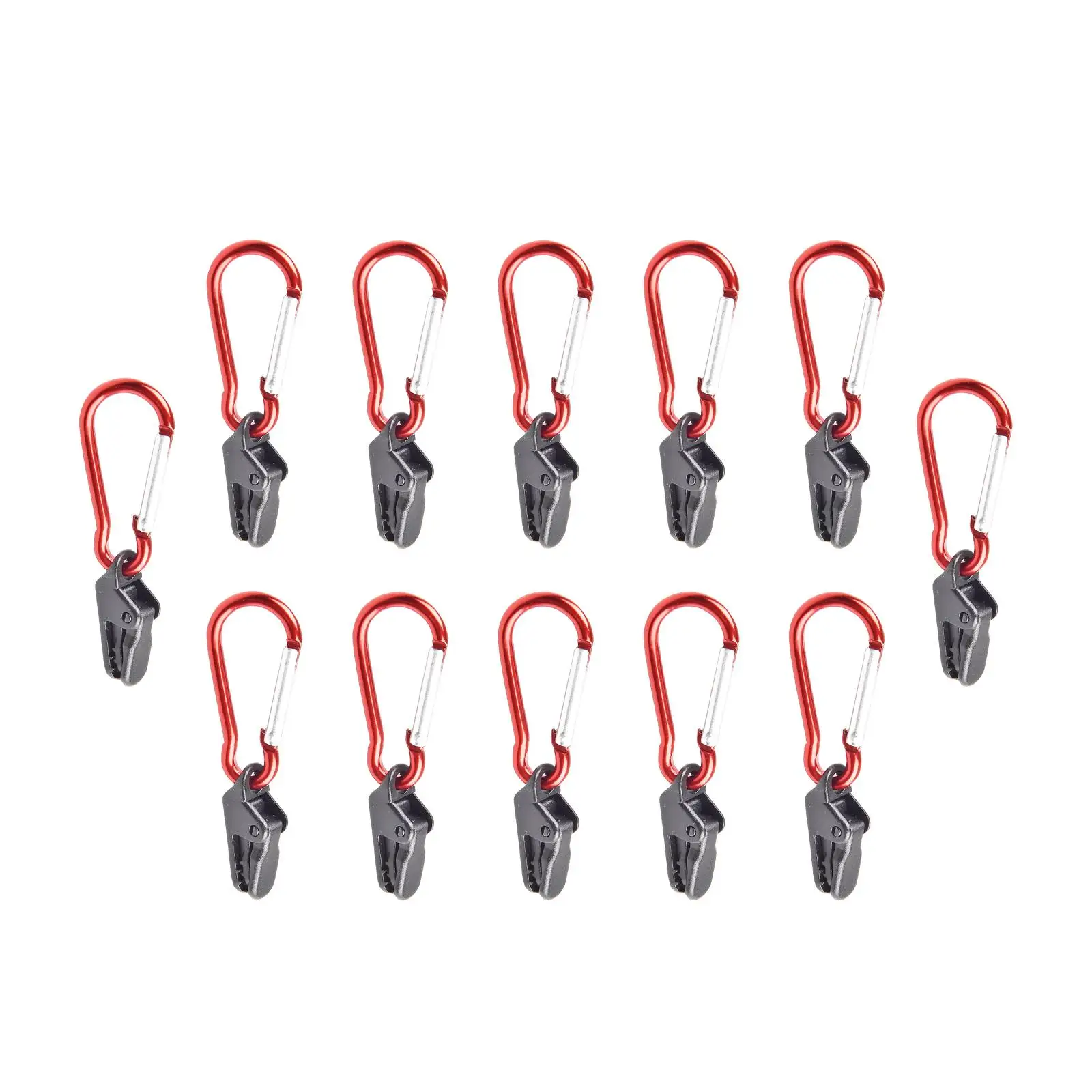 12Pcs Tarp Clips with Carabiner Windproof Lock Grip Practical Tear Resistant