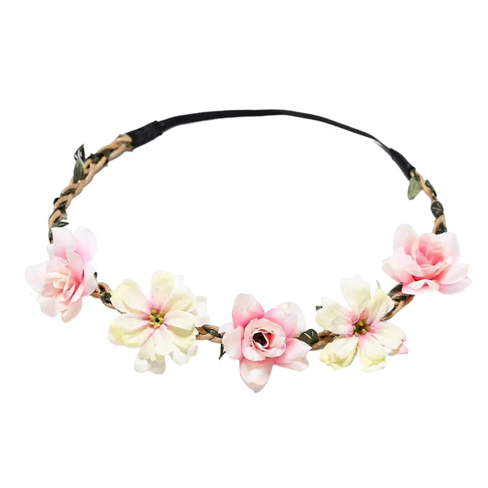 Floral Band Bohemian Headdress Head Wreath Brid Garland Charm Headpiece for Halloween Costume Holiday Women Hair Accessory