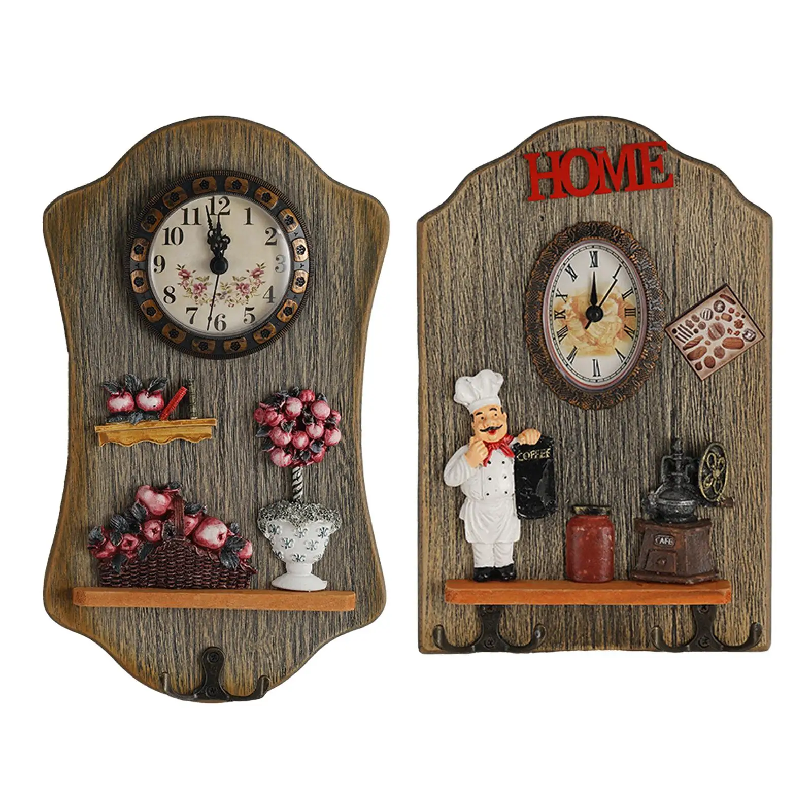 Retro Style Wall Clock Creative Collectable Ornament Hanging Clocks for Home Decoration Gift